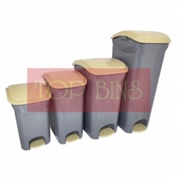 Plastic Rectangular Pedal Bin – Grey | 12L / 15L / 30L / 40L