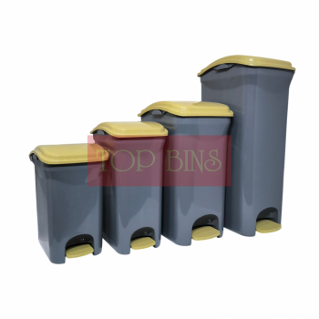 Plastic Rectangular Pedal Bin – Grey | 12L / 15L / 30L / 40L