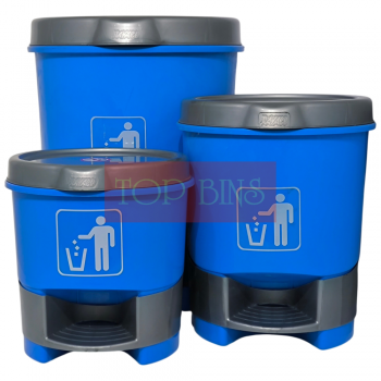 Plastic Round Pedal Bin - 15L / 30L / 45L | Red / Blue / Yellow / Green