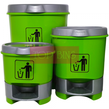 Plastic Round Pedal Bin - 15L / 30L / 45L | Red / Blue / Yellow / Green