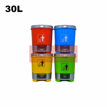 Plastic Round Pedal Bin - 15L / 30L / 45L | Red / Blue / Yellow / Green