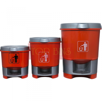 Plastic Round Pedal Bin - 15L / 30L / 45L | Red / Blue / Yellow / Green