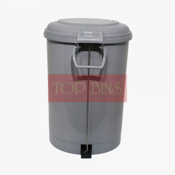 Plastic Round Pedal Bin – Grey (Metal Rod) | 35L
