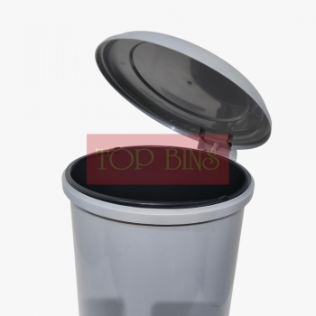 Plastic Round Pedal Bin – Grey (Metal Rod) | 35L