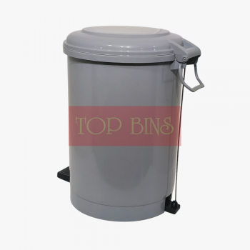 Plastic Round Pedal Bin – Grey (Metal Rod) | 35L