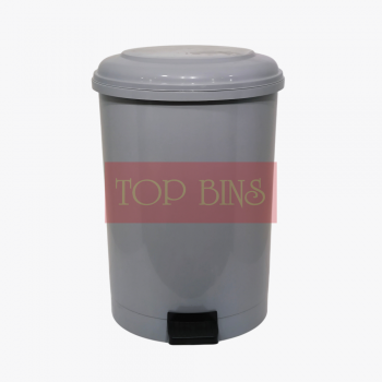 Plastic Round Pedal Bin – Grey (Metal Rod) | 35L