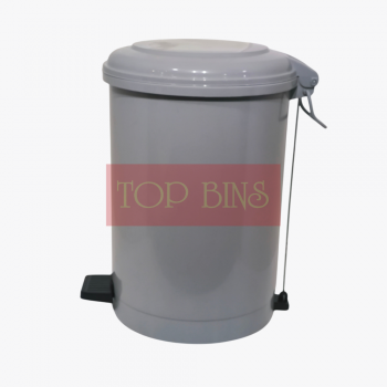 Plastic Round Pedal Bin – Grey (Metal Rod) | 35L