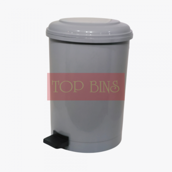 Plastic Round Pedal Bin – Grey (Metal Rod) | 35L