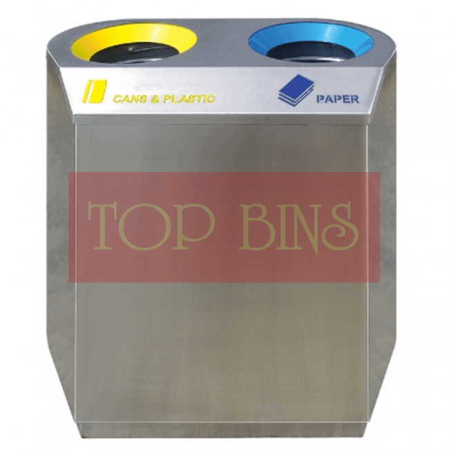 Stainless Steel Recycle Bin Flat 2-In-1